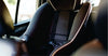 Close-up of a car seat with a blurred background